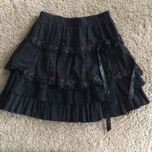 Layered black skirt